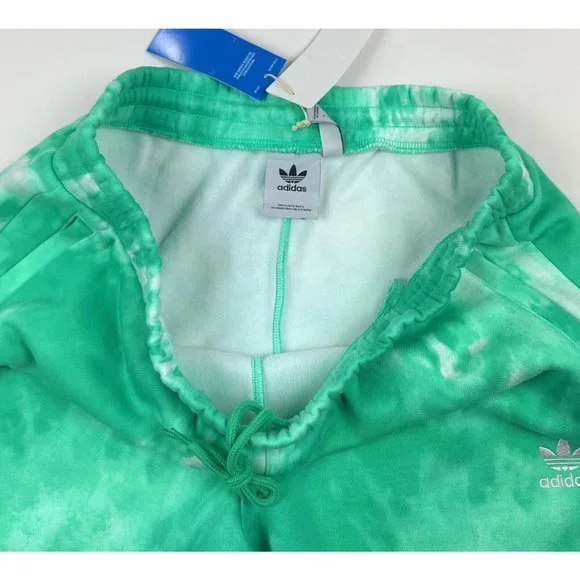 🛑SOLD🛑 Adidas Essentials Tie Dye Green White Mens Large Sweat Shorts Athletic - Picture 8 of 9